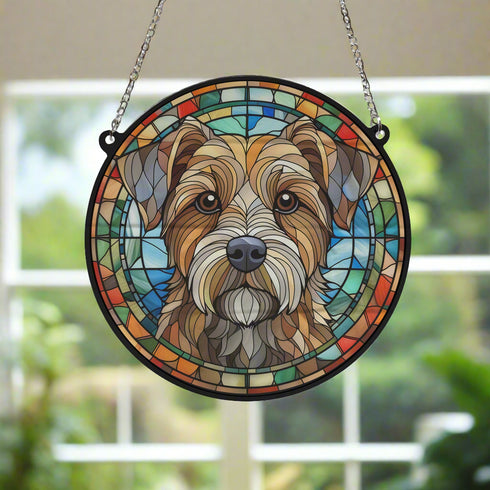 Border Terrier Stained Glass Effect Suncatcher